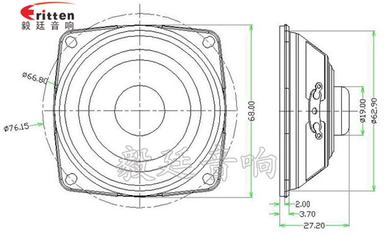 68mm5W13芯蓝牙音箱喇叭成品图 2.5寸4Ω10w喇叭--喇叭厂家成品图